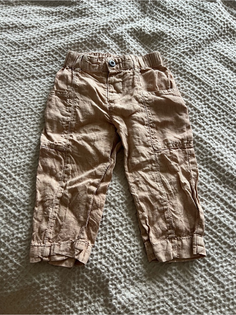 Zara Kids Peach-Tan Cargo Trousers